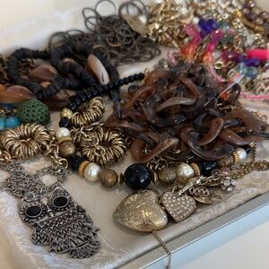 Elegant Gold and Silver Owl Pendant Necklace #139